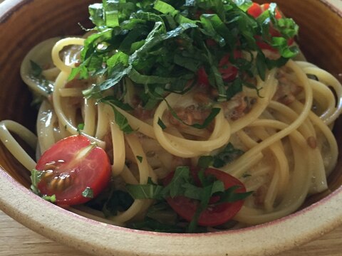 混ぜるだけの納豆カルボナーラ